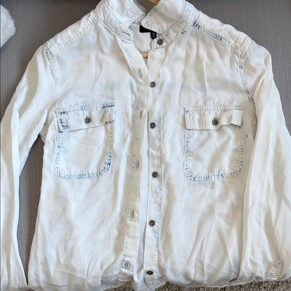 Kenneth Cole Light Cream Denim Shirt